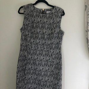 Calvin Klein black & white sheath dress sz 12